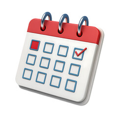 Leinwandbilder - High-Quality Transparent 3D Calendar PNG for Creative Projects