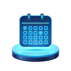 Poster - futuristic 3d date planner icon – modern ui element