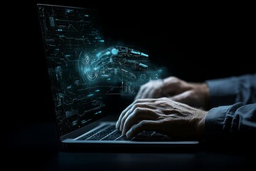 Leinwandbilder - Data science and big data technology involve data scientists using computers to compute, analyze, and visualize complex data sets. This field encompasses data mining, stock market analysis, machine