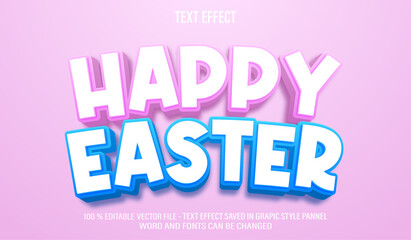 Poster - happy easter 3d editable text effect style