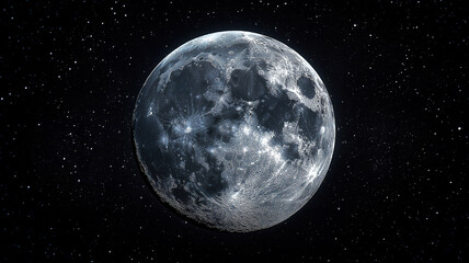 Wall Mural - timelapse of a full moon with dark clouds moving across its bright surface in a mysterious night sce