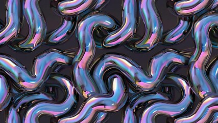 Poster - Seamless looping video pattern of fluid abstract waves in deep colors.
