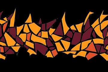 Poster - Dynamic Geometric Composition of Fragmented Shapes on Deep Black Canvas
