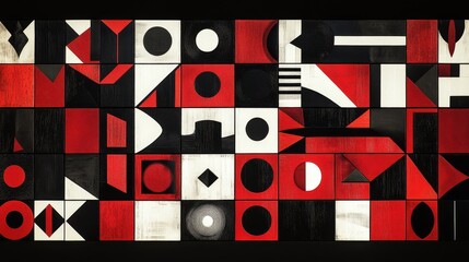 Poster - Creating a geometric grid pattern with shapes digital studio artwork virtual environment aerial view dynamic composition