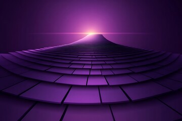 Aufkleber - Purple Abstract Landscape of Tiled Plains Leading to a Radiant Horizon