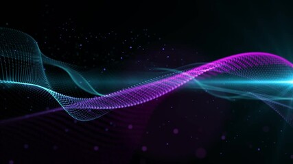 Poster - Blue smooth futuristic abstract waving shape evolving in a seamless loop. Elegant abstract technology composition.