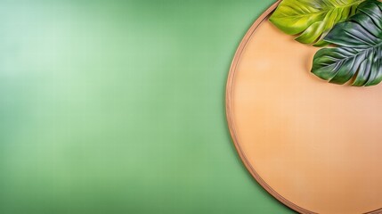 Aufkleber - Elegant mirror reflecting a vibrant green plant adding a touch of nature to modern interiors