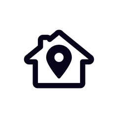 Poster - This symbol combines a house with a location pin, representing real estate and navigation concepts.