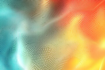 Poster - Abstract Glowing Dots on Wavy Surface with Colorful Gradient Background Texture