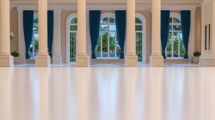 Poster - Spacious room featuring a large window allowing natural light to flood the interior space beautifully