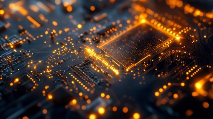 Poster - Exploring semiconductor nano components laboratory high-tech close-up controlled environment microscopic view gigapixel technology