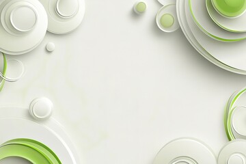 Poster - Elegant abstract background with white and green circles creating a modern design