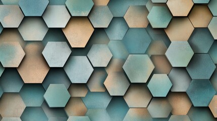 Poster - Creating a seamless gigapixel hexagonal pattern digital art virtual environment abstract concept