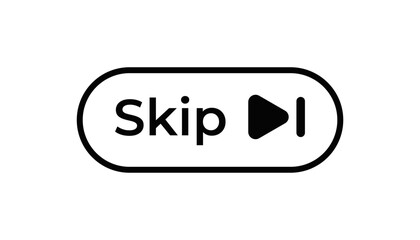 Leinwandbilder - Skip button icon featuring a play arrow symbol inside a rounded rectangle. icon for media interfaces.