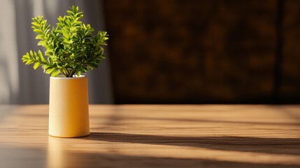 Poster - Elegant green plant displayed in a simple glass vase adding a touch of nature to any space