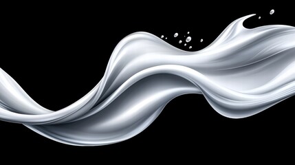 Poster - Smooth white liquid flowing down a surface creating an elegant and minimalistic visual experience