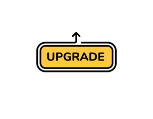 Poster - Yellow upgrade icon with an arrow symbol, emphasizing digital or software feature enhancement.