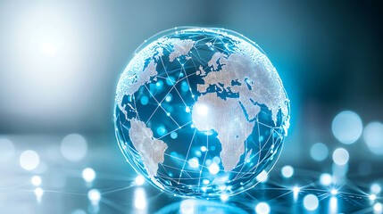 Poster - Global connectivity event digital world map infographic design technology abstract viewpoint network concept for seo impact
