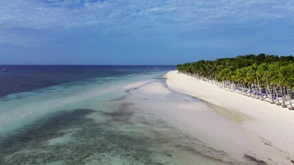 Wall Mural - aerial view of a beautiful tropical white sand beach, panglao island, philippines, 4k