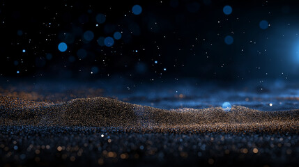 Wall Mural - A dark blue sky with a lot of stars and a bright light in the background