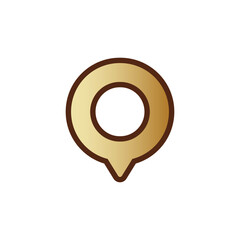 Poster - Gold and brown location pin icon with a circular center, representing a navigation or map marker.