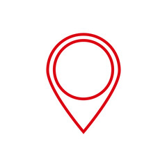 Poster - The red location pin symbol is designed with a clear circular center, ideal for map navigation uses.