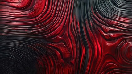 Poster - A red and black abstract painting with a lot of texture