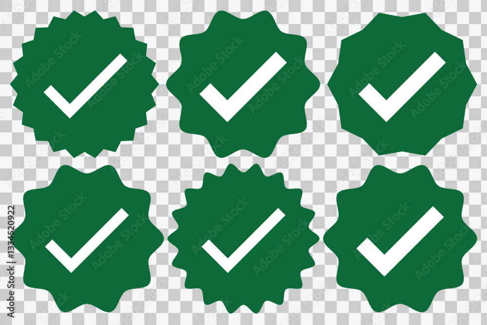 Green check mark icon. Verified badge symbol. Check mark vector icon ...