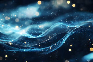 aquatic abstraction with luminescent particle effects