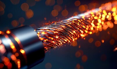 Poster - Glowing Copper Wire Close-Up