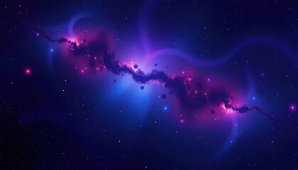 Poster - Vivid galaxy with river of stars and cosmic dust against backdrop of deep space