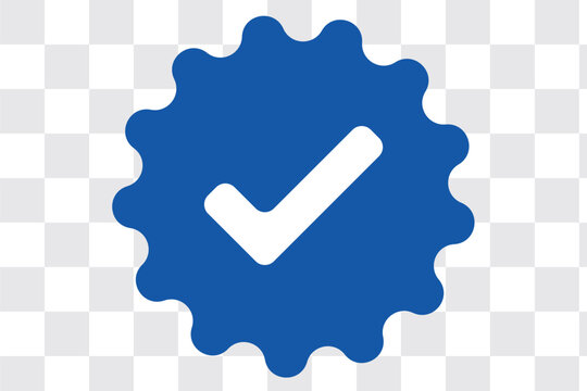Blue tick verified social media account icon
