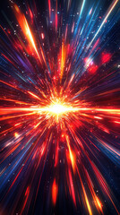 Poster - Vibrant abstract speed motion with red and orange colors creating dynamic energy