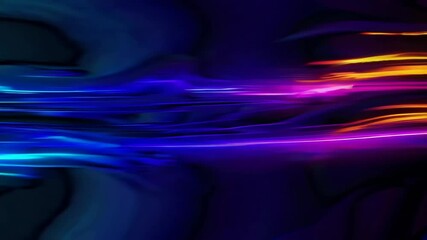 Aufkleber - Colorful neon light streaks in motion on a dark background, digital wave concept