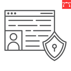 Aufkleber - Personal data security line icon, security and protection, data protection vector icon, vector graphics, editable stroke outline sign, eps 10.