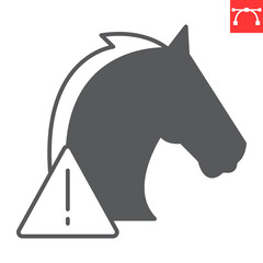 Aufkleber - trojan virus glyph icon, security and protection, trojan horse vector icon, vector graphics, editabl