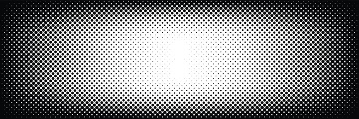 Aufkleber - Modern black halftone gradient background with a stylish dotted texture. Abstract digital pattern for technology, futuristic design, and elegant compositions