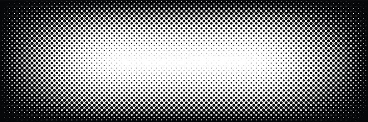 Aufkleber - Modern black halftone gradient background with a stylish dotted texture. Abstract digital pattern for technology, futuristic design, and elegant compositions