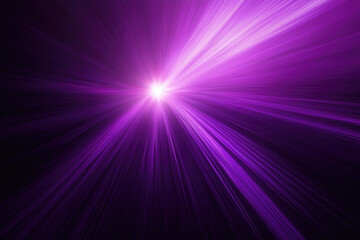 Poster - Abstract purple light rays emanating from a bright center, creating a dynamic and energetic visual.