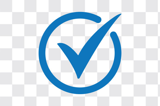 Blue check mark tick verification icon symbol vector.