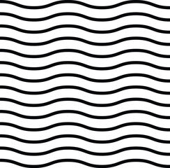Wall Mural - abstract black and white wavy lines background pattern vector