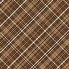 Wall Mural - plaid with twill weave repeat pattern in brown.gingham seamless pattern with stripes.checkered tarta