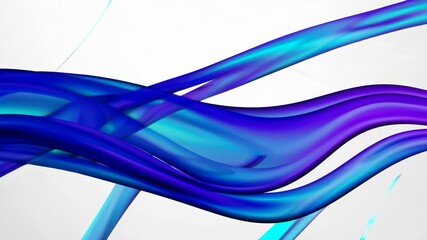 Aufkleber - Abstract blue and purple wave design on white background, digital art concept