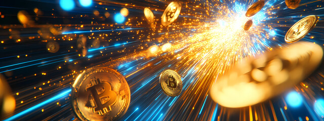 Wall Mural - Bitcoin's Digital Surge