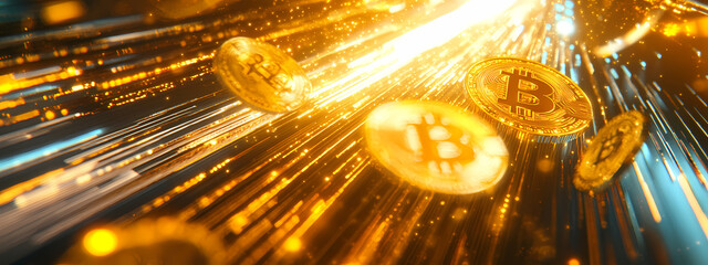Wall Mural - Bitcoin's High-Speed Revolution