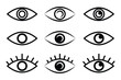© Gemivector5 - Set with eye vector icons. Human eyes on white background. Sight symbol. See or watch sign. vector illustration eps 888. look and symbol symbol.