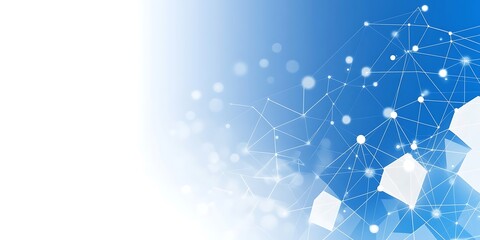 Poster - Dynamic network structure on a gradient blue background for communication