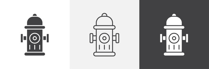 Poster - Fire hydrant icons in Thin line black color. flat simple vector symbols illustration.