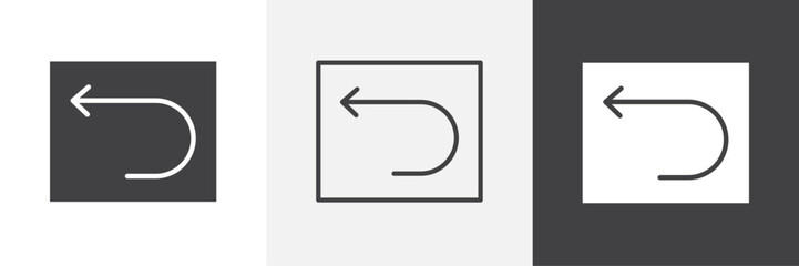 Poster - Send back icons in Thin line black color. flat simple vector symbols illustration.