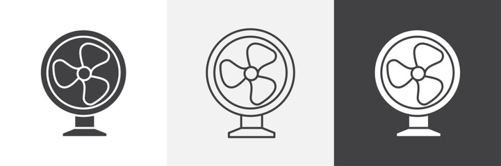 Poster - Table Fan icons in Thin line black color. flat simple vector symbols illustration.